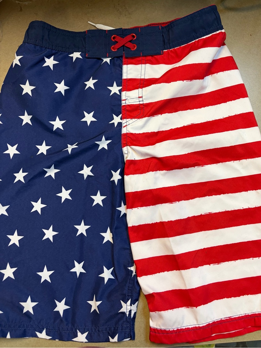 American Flag Stars & Stripes Swim Trunks - Red White Blue patriotic  youth XL